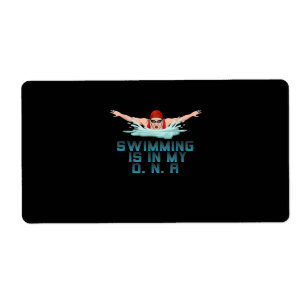 Etiqueta Swimming Is My DNA Swimming Lover Funny Swimmer