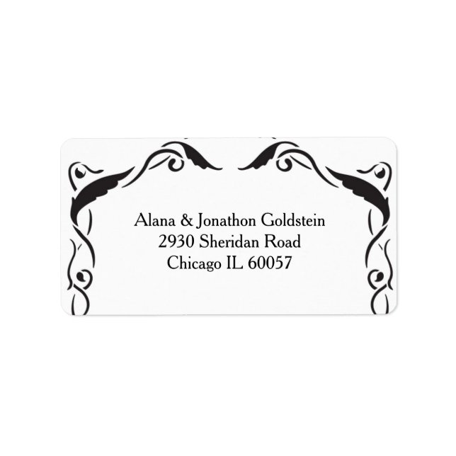 Etiqueta Swirl Arch simple y elegante (Frente)