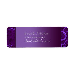 Etiqueta Swirl Boda Plum & Purple Velvet