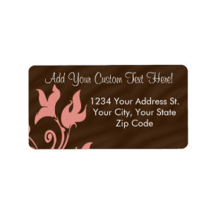 Etiqueta Swirl rosa y marrón