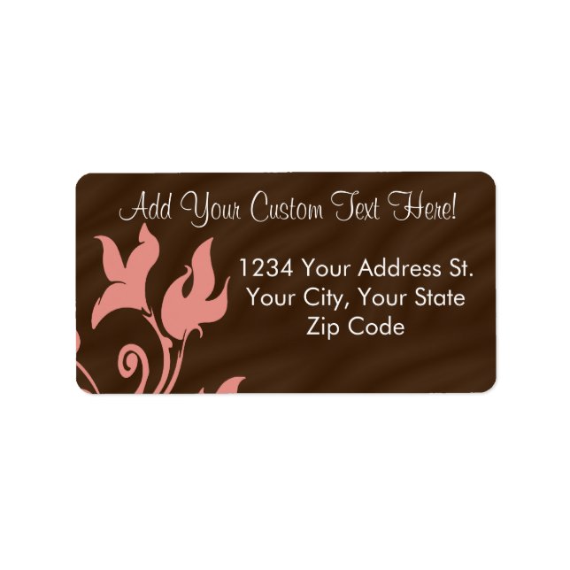 Etiqueta Swirl rosa y marrón (Frente)