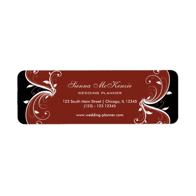 Etiqueta Swirl Wedding Planner (Frente)