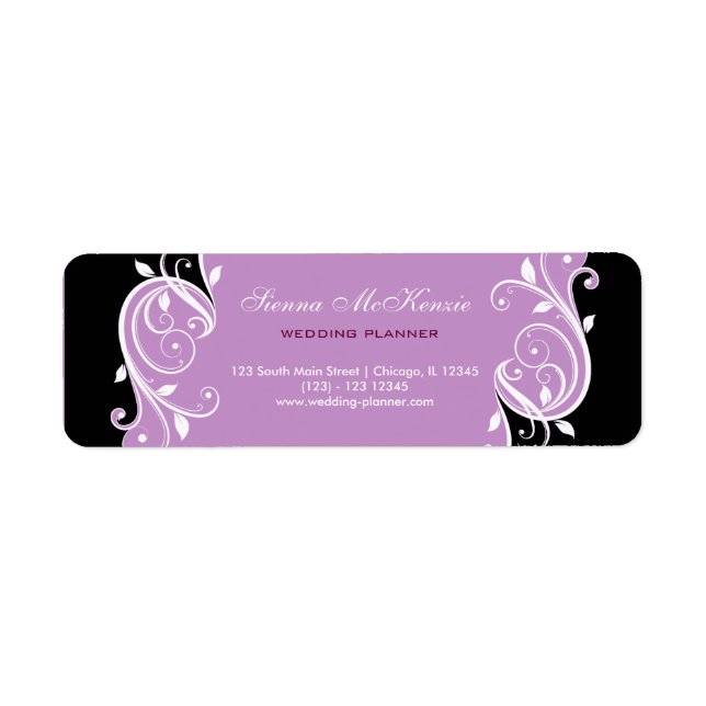 Etiqueta Swirl Wedding Planner (Frente)