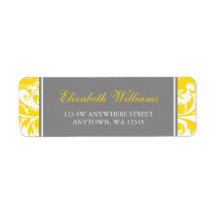 Swirls Damask amarillo y gris