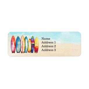 Etiqueta Tablas de surf en arena para surfista