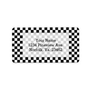 Etiqueta Tablero de ajedrez clásico blanco y negro de STayl