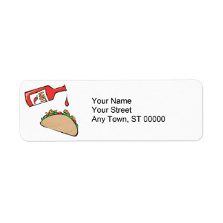 Etiqueta taco con salsa picante