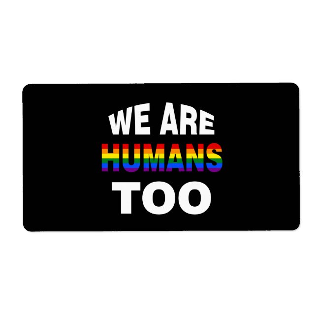 Etiqueta También somos humanos (Frente)