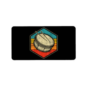Etiqueta Tambor retro vintage de tambor - tambor de banda d