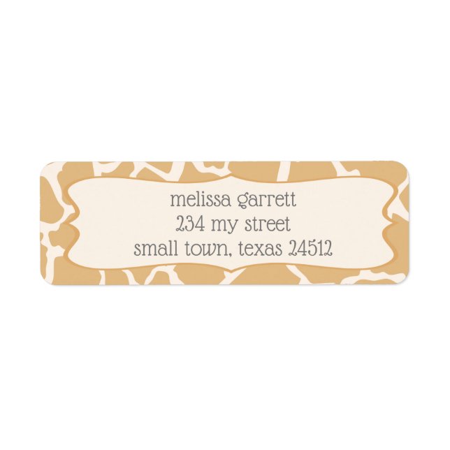 Etiqueta Tan Baby Boy Giraffe (Frente)