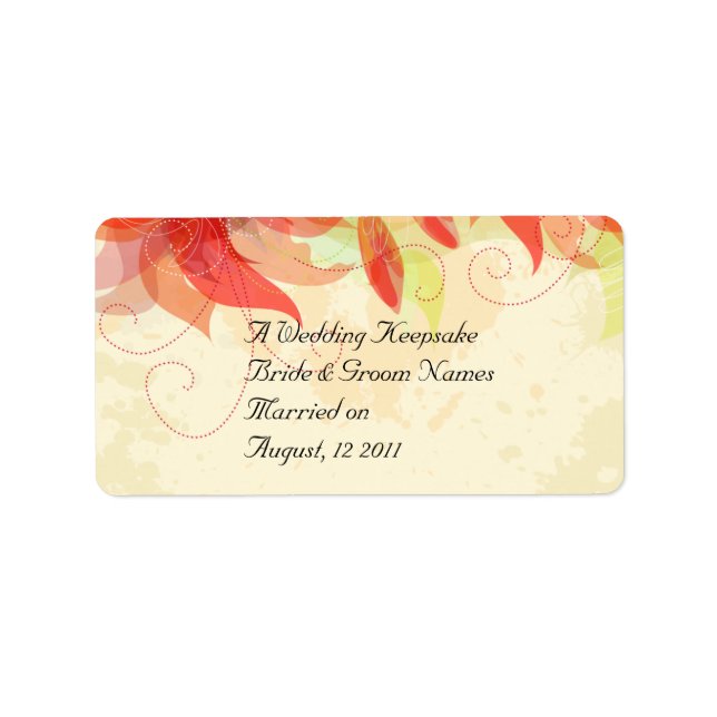 Etiqueta Tangerina Abstract Floral (Frente)
