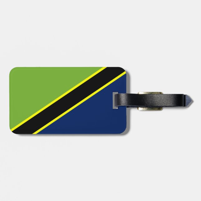 Etiqueta tanzana del equipaje de la bandera (Atrás Horizontal)