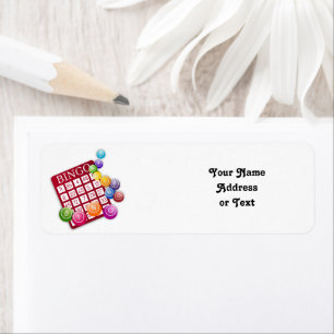 Etiqueta Tarjeta BINGO con bolas BINGO