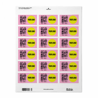 Etiqueta Tarjeta de código QR editable Logo Moderno Rosa Ne