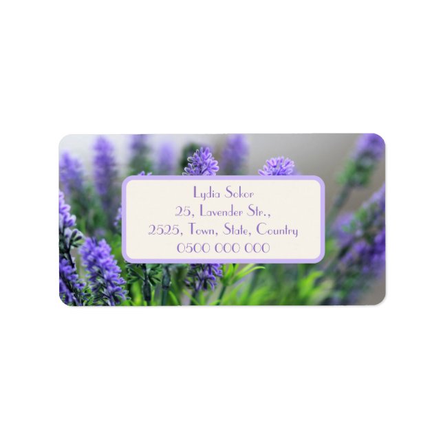 Etiqueta Tarjeta de cumpleaños de Lavender personalizada (Frente)