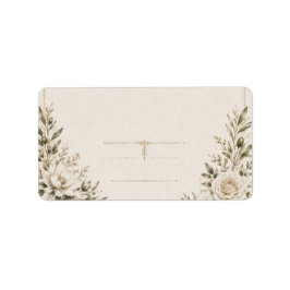 Etiqueta Tarjeta de Invitación de Boda de Marfil Elegante c