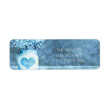 Tarjeta de invitación de tarro de Mason de corazón