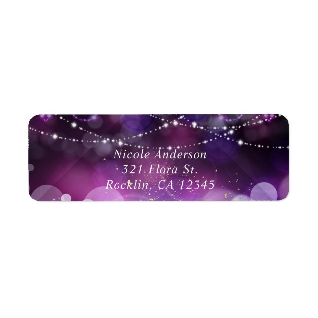 Etiqueta Tarjeta de invitación para fiesta de glam con luce (Frente)