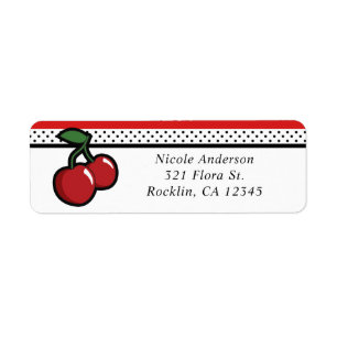 Etiqueta Tarjeta de invitación personalizada de cerezas roj
