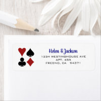 Tarjeta de juego para el Boda Blue White Las Vegas