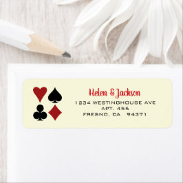 Etiqueta Tarjeta de juego para el Boda de Crema Negra Las V