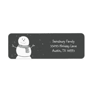 Etiqueta Tarjeta de Navidades Snowman con estilo Chalkboard