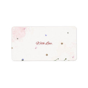 Etiqueta Tarjeta de nota doblada floral “Con Amor” - Bota e