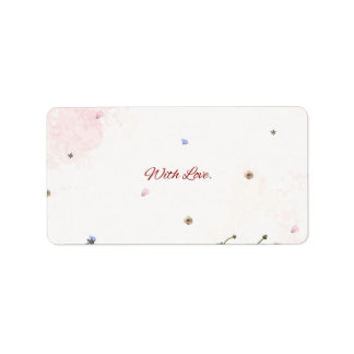 Etiqueta Tarjeta de nota doblada floral “Con Amor” - Bota e