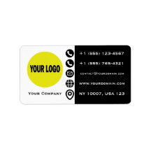 Tarjeta de presentación con logotipo negro blanco