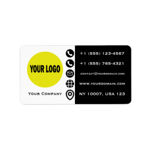 Etiqueta Tarjeta de presentación con logotipo negro blanco 