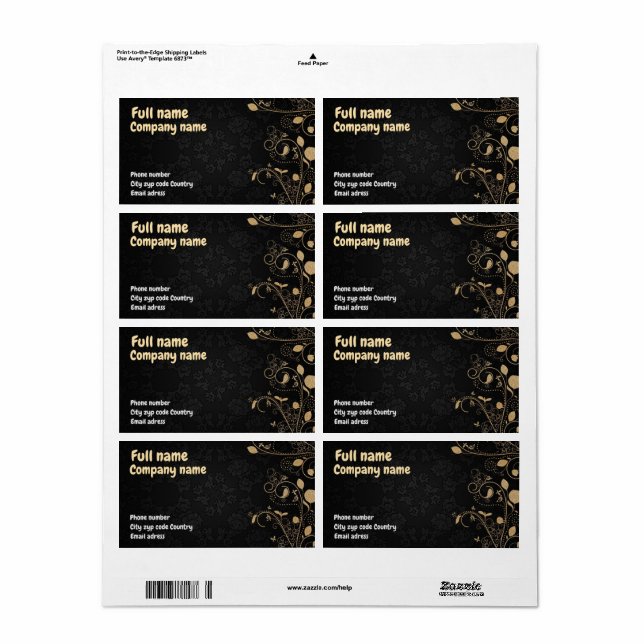 Etiqueta Tarjeta de presentación estándar. (Hoja Entera)