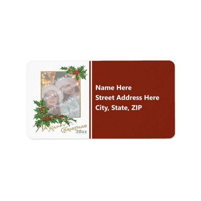 Etiqueta Tarjeta de vacaciones para Navidades felices con i (Frente)