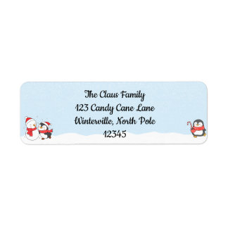 Etiqueta Tarjeta de vacaciones Penguin para personalizados