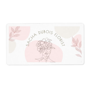 Etiqueta Tarjeta de visita de floristería con arte de línea