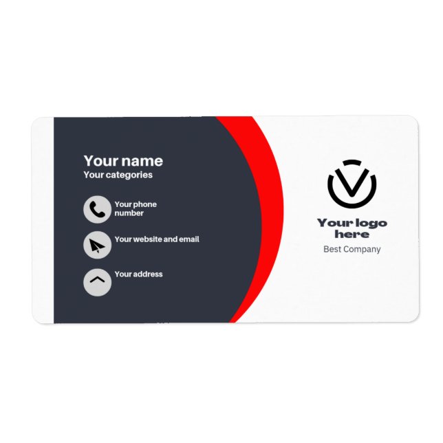 Etiqueta Tarjeta de visita de negocios (Frente)