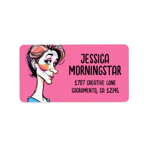 Etiqueta Tarjeta del Día de la Mujer - Caricatura Divertida