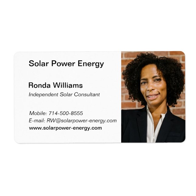 Etiqueta Tarjeta profesional HeadShot (Frente)