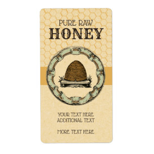 Etiqueta Tarros de miel de abeja vintage