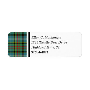 Etiqueta Tartán del distrito de Paisley Escocia