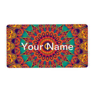 Etiqueta Tattoo Kaleidoscope Fractal