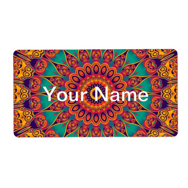 Etiqueta Tattoo Kaleidoscope Fractal (Frente)