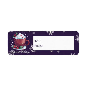 Etiqueta Taza de Chocolate Caliente de Navidad Regalo Mor