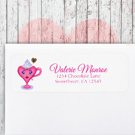 Etiqueta Taza de chocolate caliente sexy y dulce amor regal