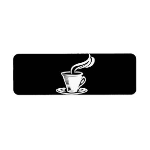 Etiqueta Taza y platillo retros de café
