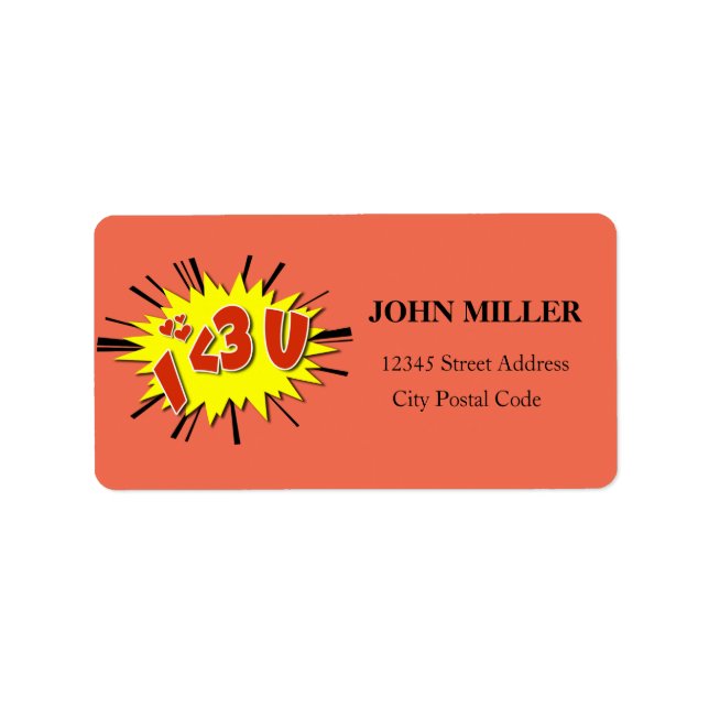 Etiqueta Te amo (Frente)