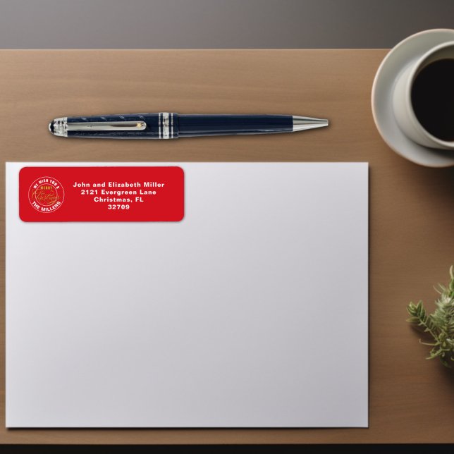 Etiqueta Te deseamos una Feliz Navidad Rojo (Subido por el creador)