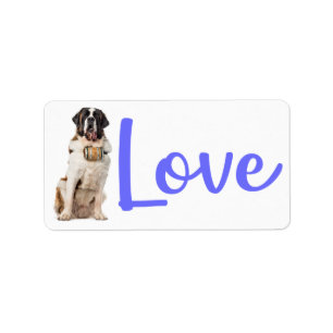 Etiqueta Te echo de menos cachorro de San Bernardo Amor