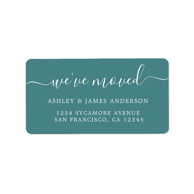 Etiqueta Teal We’ve Moved Address Labels (Frente)
