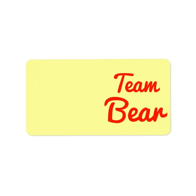 Etiqueta Team Bear (Frente)
