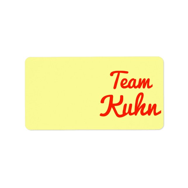 Etiqueta Team Kuhn (Frente)